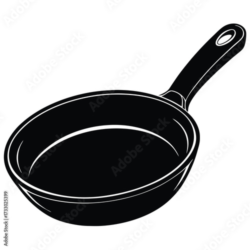 frying pan cooking utensil vector illustration on  (1).eps