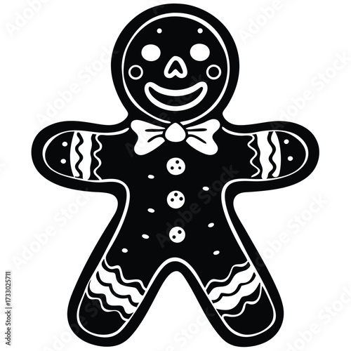 gingerbread man cookie cartoon illustration on whi.eps