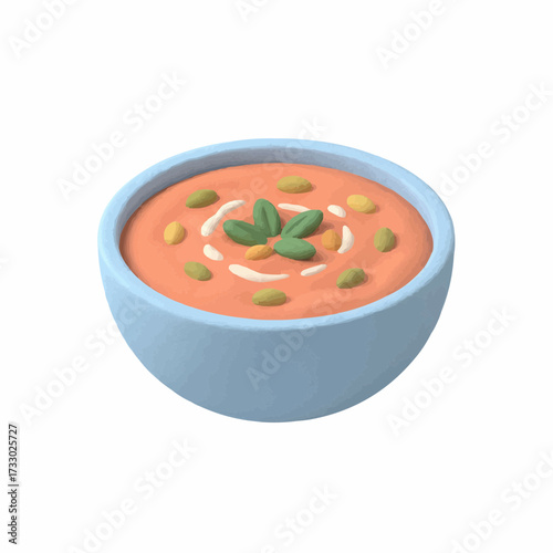 Delicious tomato soup in a ramekin vector illustration food graphic