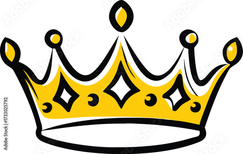 golden royal crown detailed luxury design on white.eps