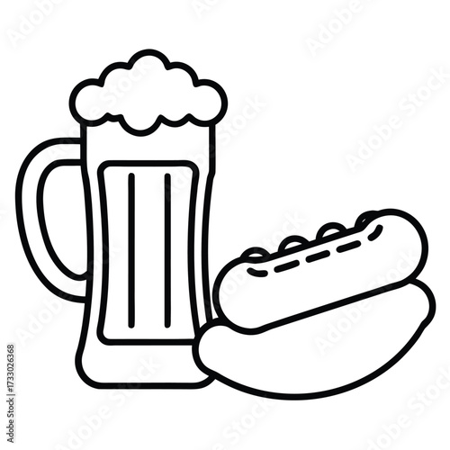 hot dog and beer combo illustration  oktoberfest p (1).eps