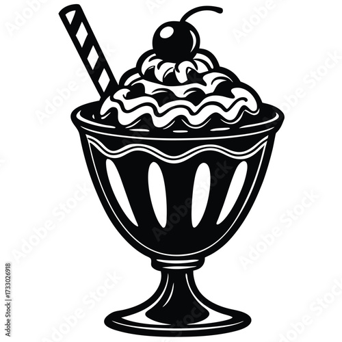 ice cream sundae vector illustration on white back (1).eps