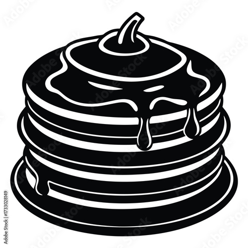 pancake stack with syrup vector illustration on wh (1).eps
