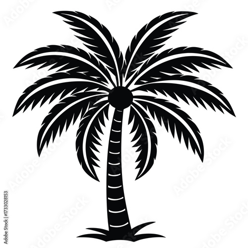 palm tree tropical vector illustration on white ba.eps
