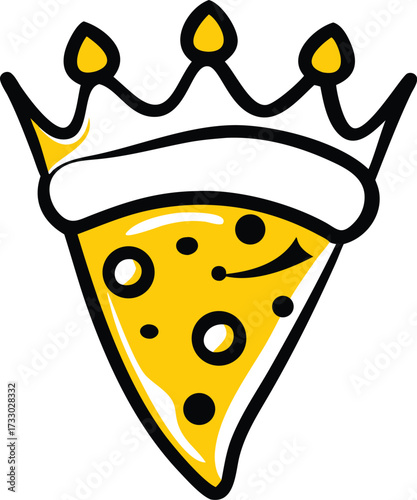 pizza slice with crown royal style clipart on whit.eps