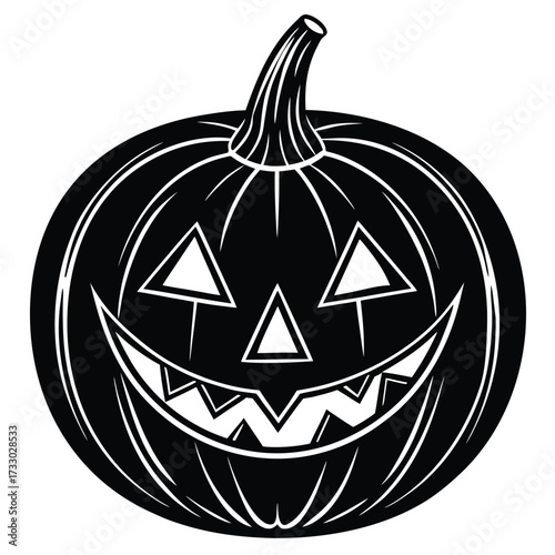 pumpkin with carved jack o  lantern face illustrat.eps