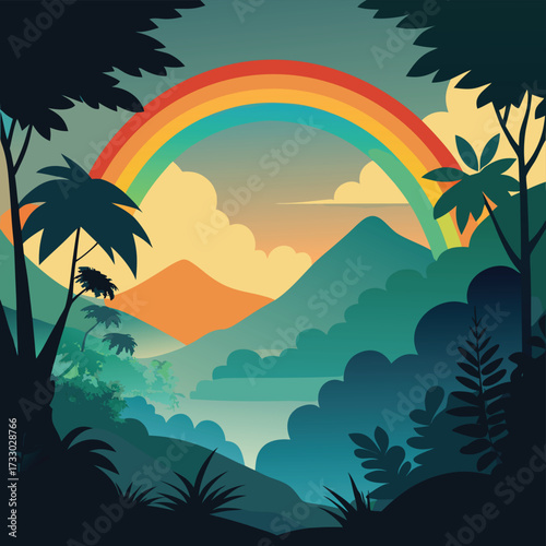 rainbow fog over jungle canopy (2).eps