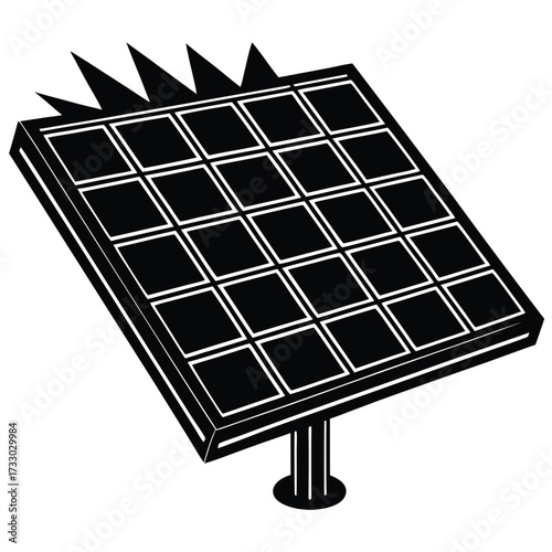 solar panel flat design vector illustration on whi.eps