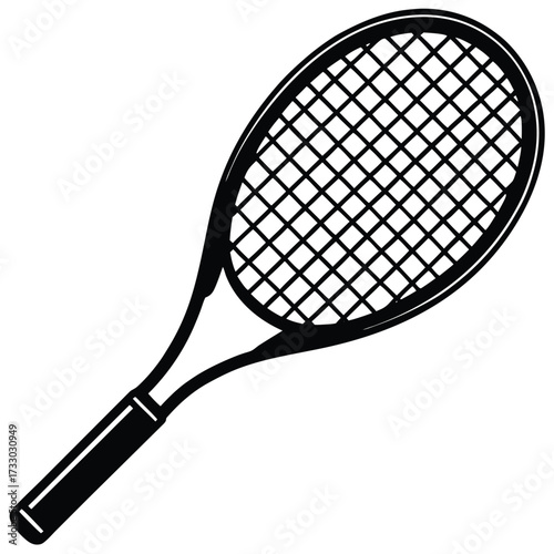 tennis racket vector illustration on white backgro (1).eps