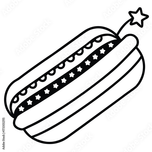 vector illustration of hot dog with american flag  (1).eps