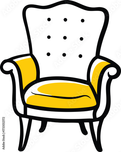 vintage armchair vector illustration on white back (1).eps
