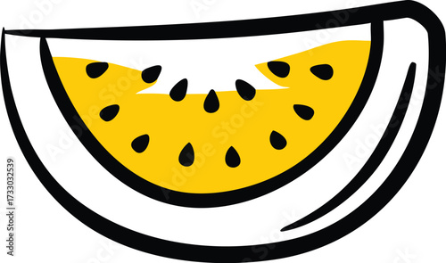 watermelon slice with smiling face vector illustra.eps