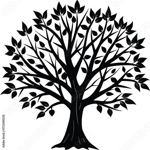 tree with autumn orange leaves clipart on white ba.eps