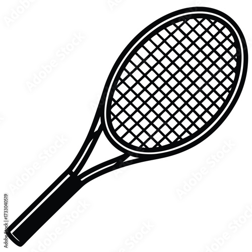 tennis racket vector illustration on white backgro (1).eps