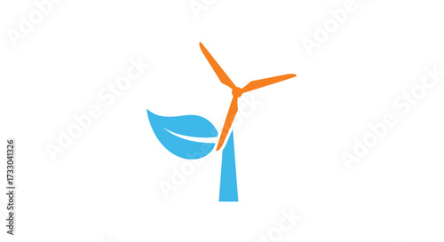 Clean Energy Innovation: Modern Wind Turbine Icon for Sustainable Business Solutions