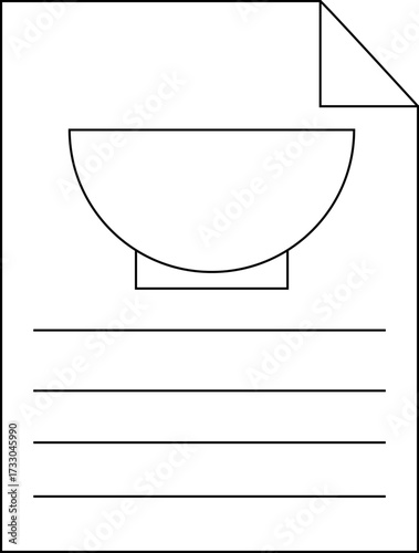 line sketch of paper icon and bowl icon