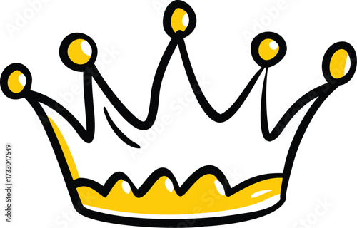 cute pastel colored crown illustration on white ba.eps