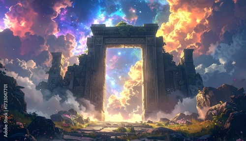 Mystical ancient stone portal