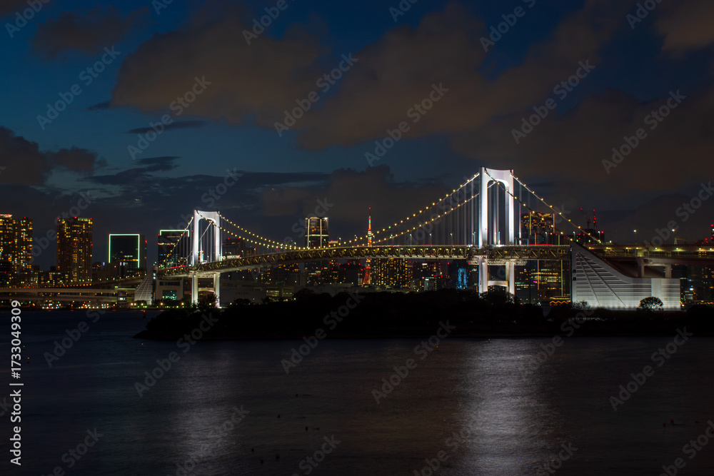 Fototapeta premium レインボーブリッジと街並みの夜景