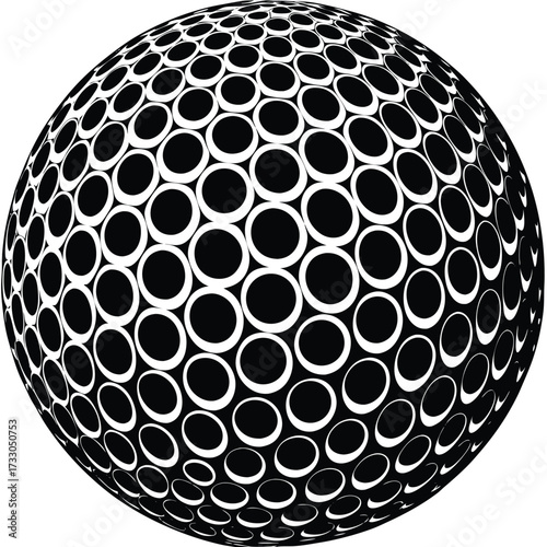 3d render golf ball vector illustration on white b.eps