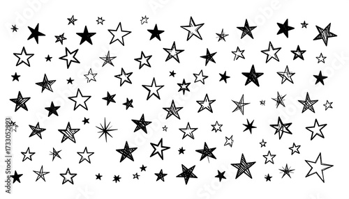 Hand-drawn collection of various stars