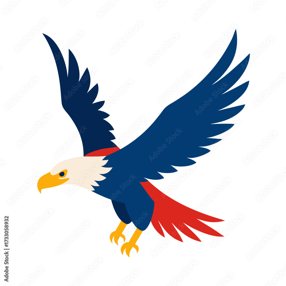Obraz premium American Bald Eagle Flying Animal Illustration