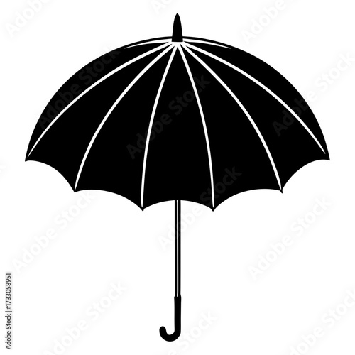 black umbrella isolated on white background