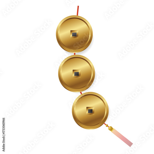 Chinese Gold Coins Decoration for Lunar New Year Prosperity