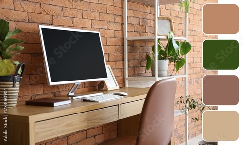 Modern workplace with compu...