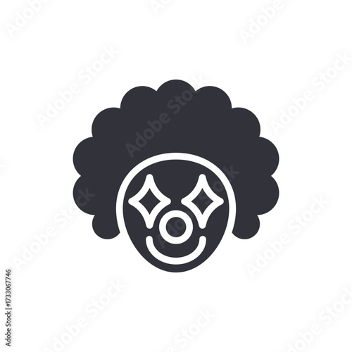 Whimsical Clown Illustration With Diamond Eyes And Curly Hair