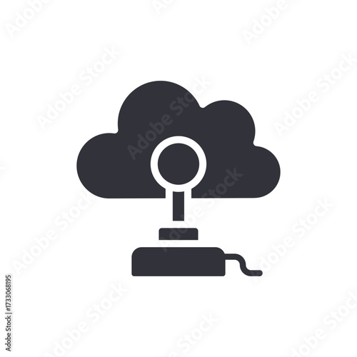 Cloud Connected Device With Server Integration Icon Concept