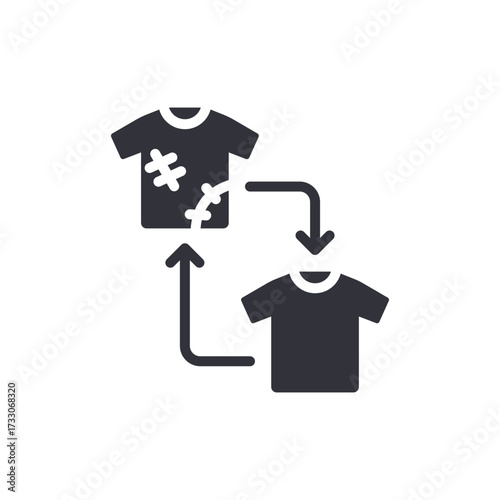 Clothing Repair And Upcycling Circular Economy Concept With Arrow