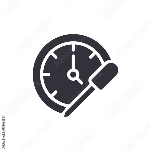 Time Management Icon With Pointer Sign For Speed Measurement