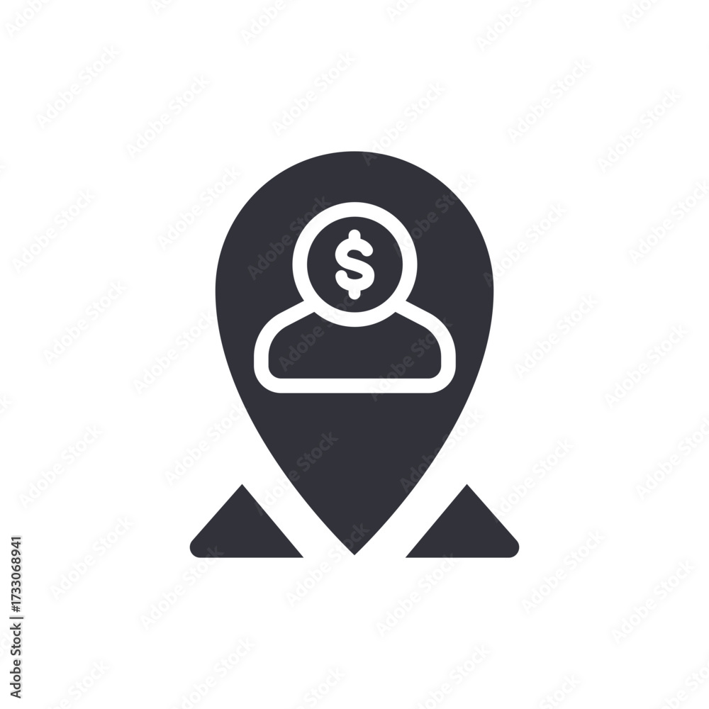 Obraz premium Financial Location Concept Showing Earnings And Business Person