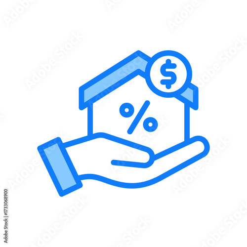 Mortgage blue icon 