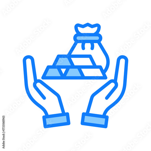 Wealth blue icon 
