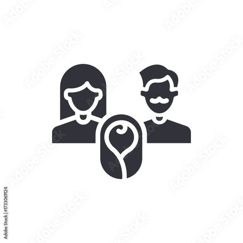 Depiction Of A New Family With Parents And Newborn Child