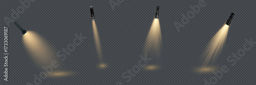 The vector set of light includes a light source, studio lighting, walls, and a PNG. It also includes spotlight lighting and a spotlight PNG. Finally, it includes light beams and a light effect.