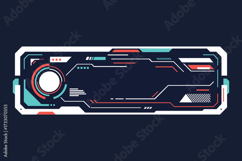 abstract flat color hud interface futuristic rectangle lower third bar name
