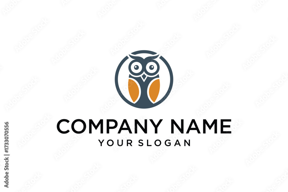 Naklejka premium Owl Vector Logo Design Template.