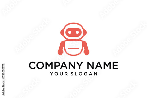 Robot Logo Design Template. Robotics Logo Icon. Technology Bot Logo. Vector Illustration.