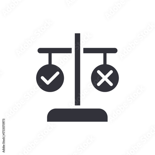 Justice Scales Displaying Approval And Rejection With Transparent