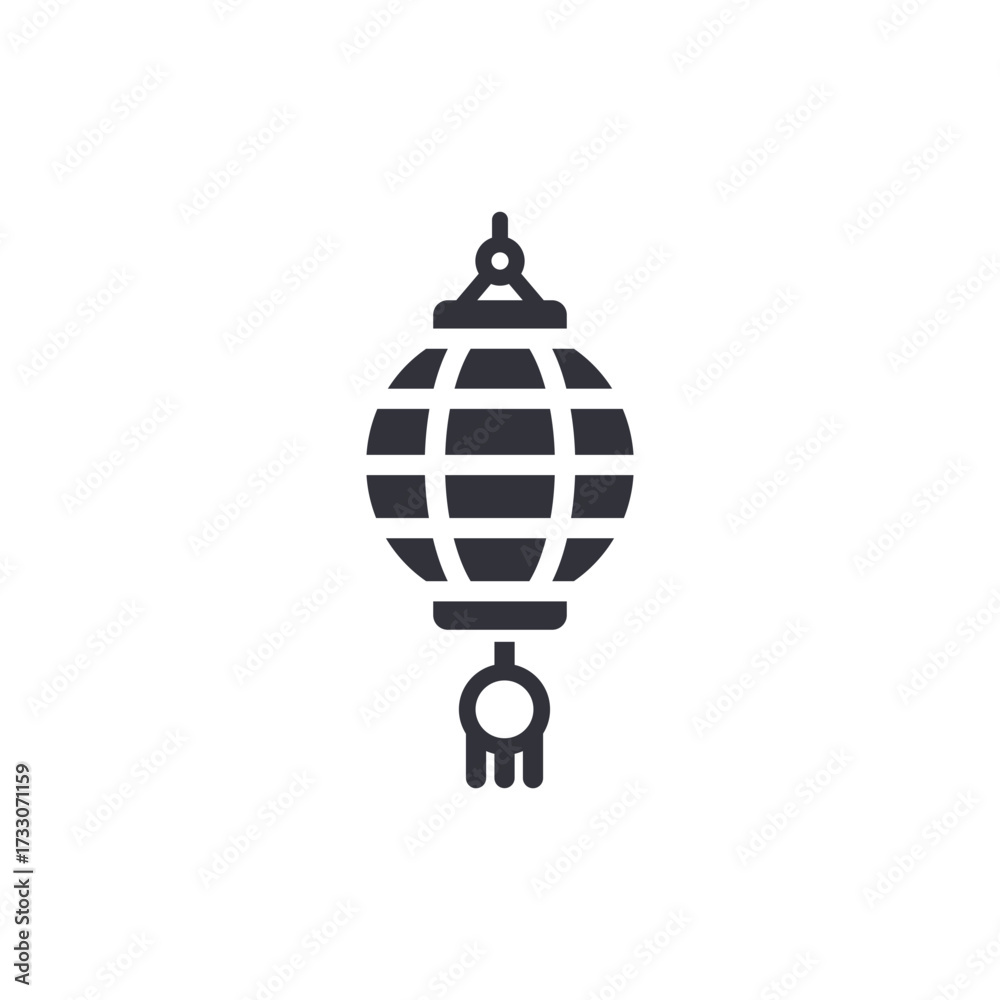 Fototapeta premium Illuminated Asian Lantern Symbolizing Festival Decorations And