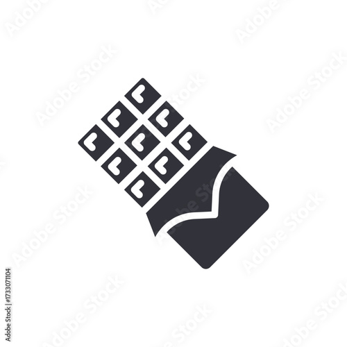 Appealing Square Chocolate Bar With Partially Peeled Wrapper Design