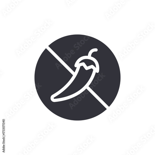 No Spicy Food Allowed Sign With a Pepper Silhouette Design