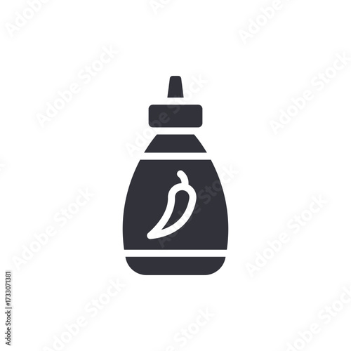 Spicy Condiment Container With Pepper Depiction Graphic Resource