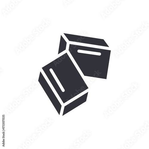 Stylized Illustration Of Two Rectangular Prisms Minimalist Design