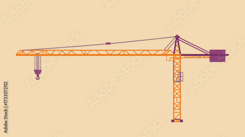 Illustration of a construction crane against a beige background.