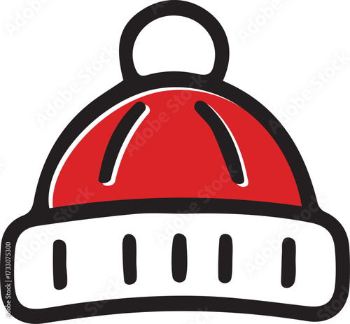 シンプルでかわいいニット帽のアイコン
Simple and cute knit hat icon
