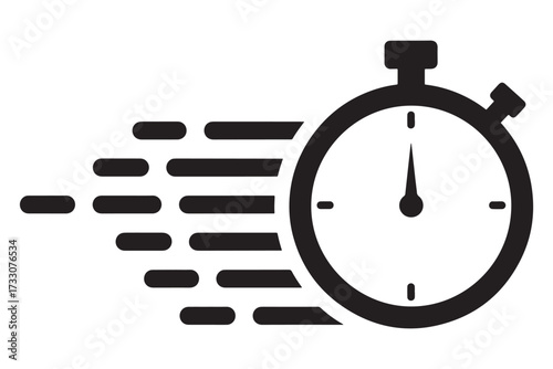 Stopwatch isolated on white background, a symbol of time, speed, and measurement, representing urgency, deadlines, and the pursuit of efficiency vector illustration